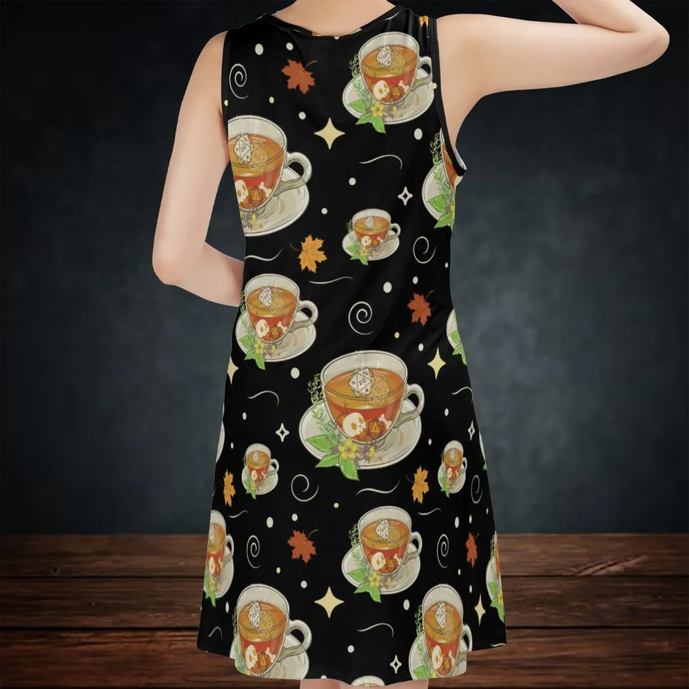 Cute Dnd Fall Tea Sleeveless Dress -  - 2