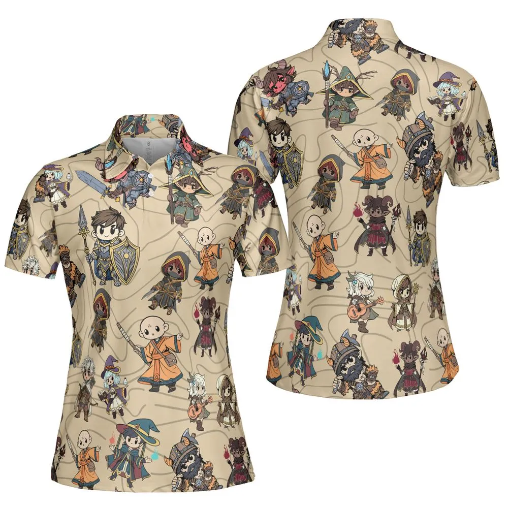 Chibi DnD Party – All Classes AOP Men/Women Polo Shirt -  - 5