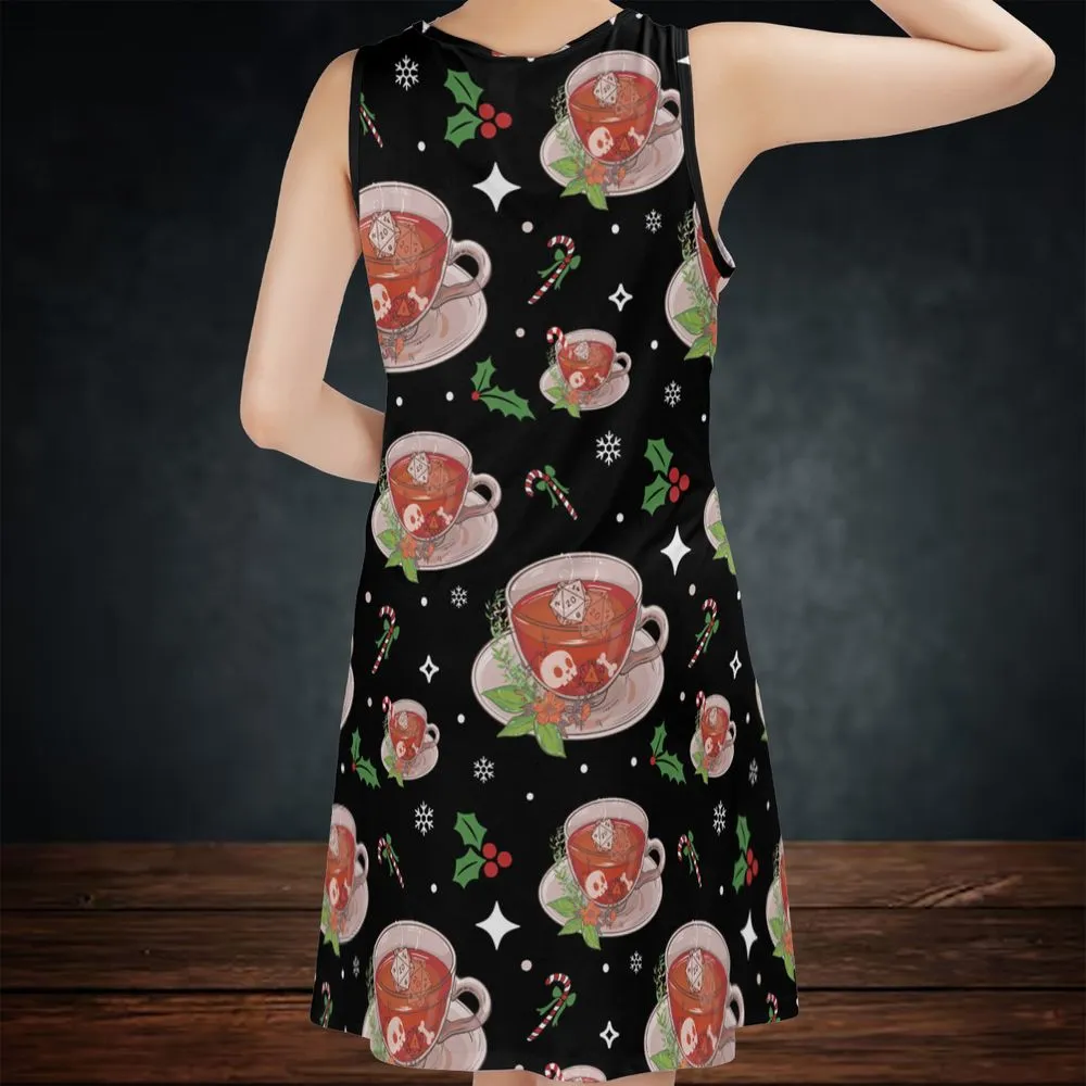 Cute DnD Christmas Tea Sleeveless Dress -  - 2
