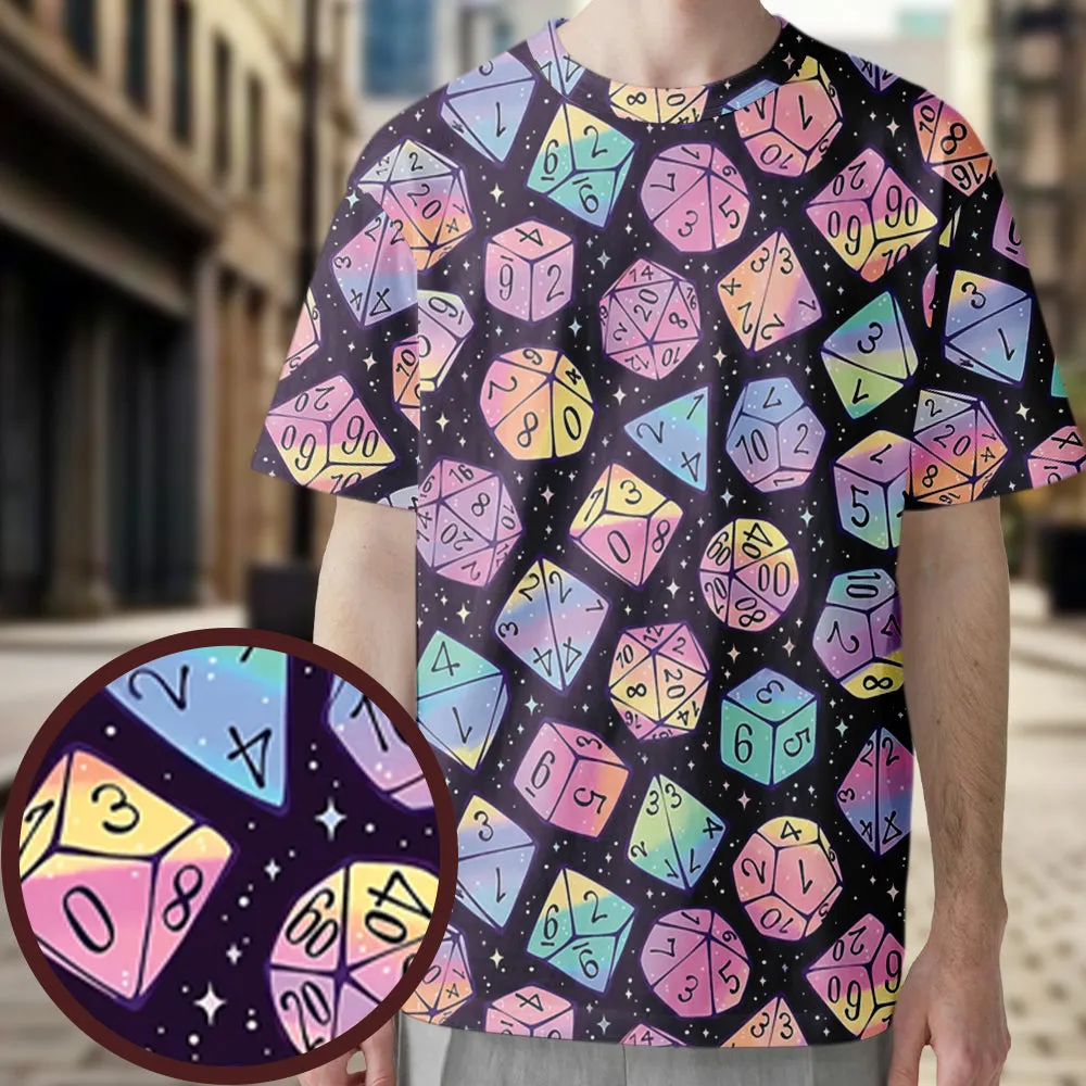 Magic Dice Dark Rainbow All-Over Print Unisex T-Shirt - 1