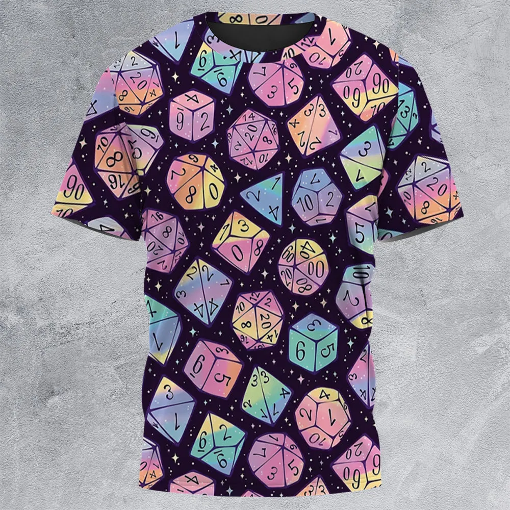 Magic Dice Dark Rainbow All-Over Print Unisex T-Shirt - 3