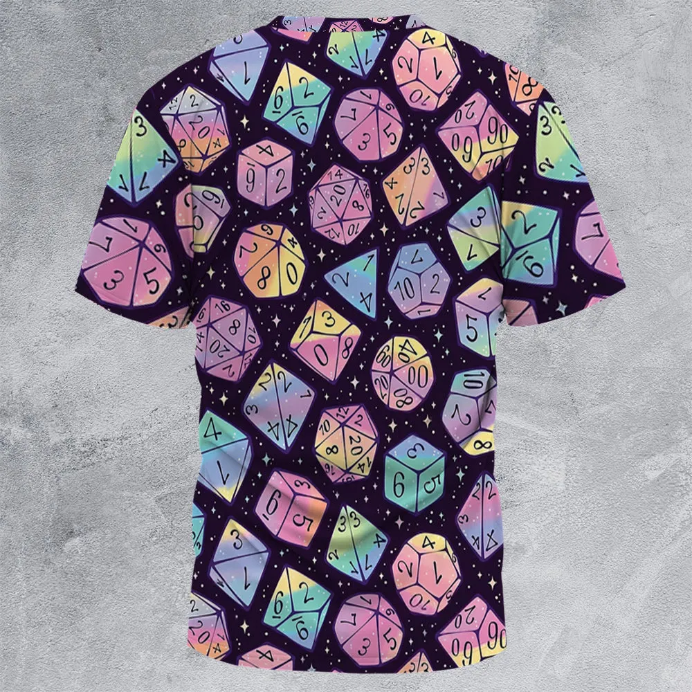 Magic Dice Dark Rainbow All-Over Print Unisex T-Shirt - 4