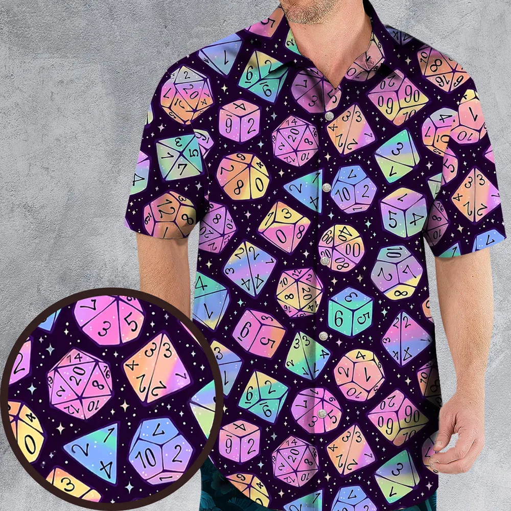 Magic Dice Dark Rainbow Hawaiian Shirt - 1