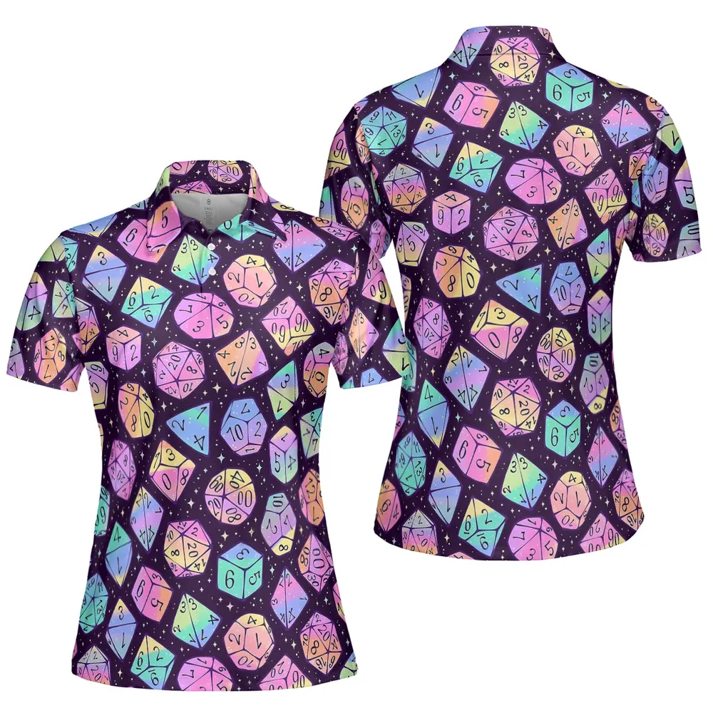 Magic Dice Dark Rainbow AOP Men/Women Polo Shirt - 5