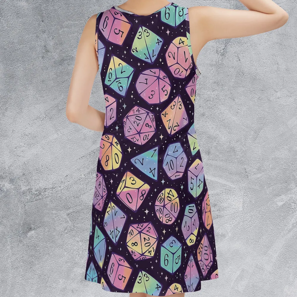 Magic Dice Dark Rainbow Sleeveless Dress - 2