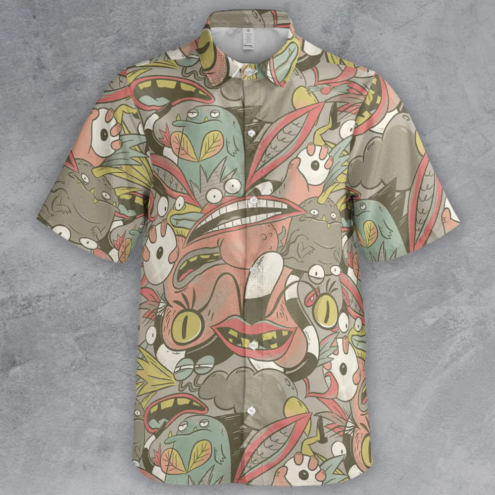 Weird Is Cool Aaahh!!! Real Monsters Button Down Shirt - 3