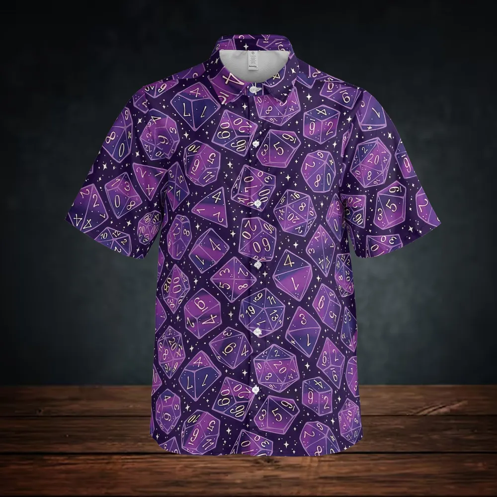 Magic Dice – Arcane Purple Button Down Shirt - 3