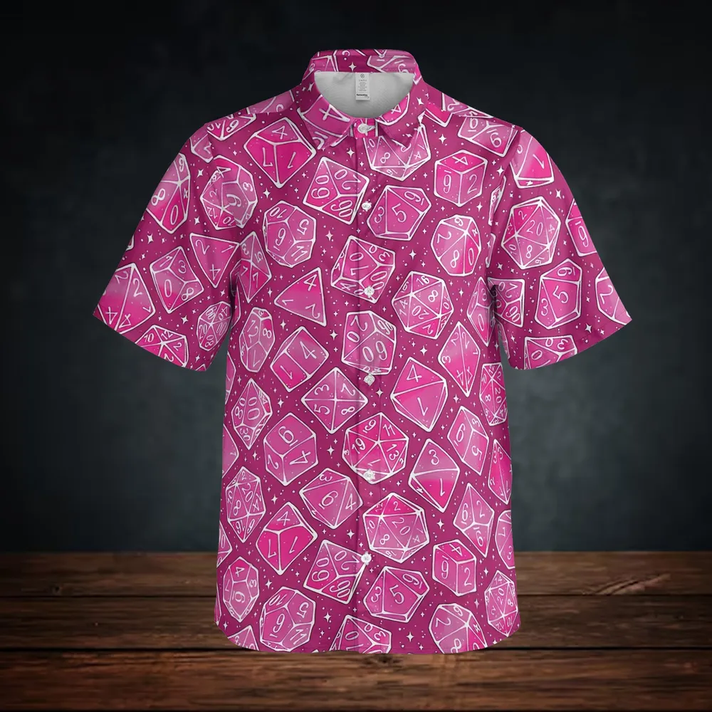 Magic Dice – Neon Pink Button Down Shirt - 2