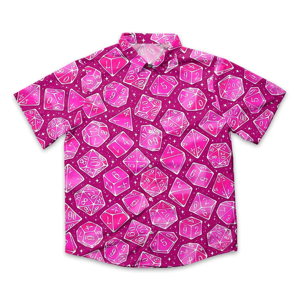 Magic Dice – Neon Pink Button Down Shirt - 1