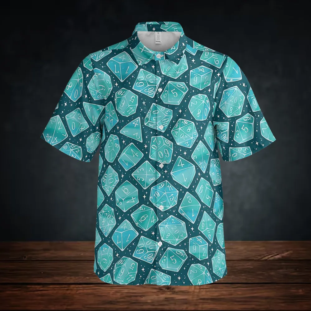 Magic Dice – Mystic Teal Button Down Shirt - 2