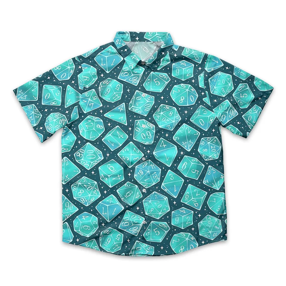 Magic Dice – Mystic Teal Button Down Shirt - 1