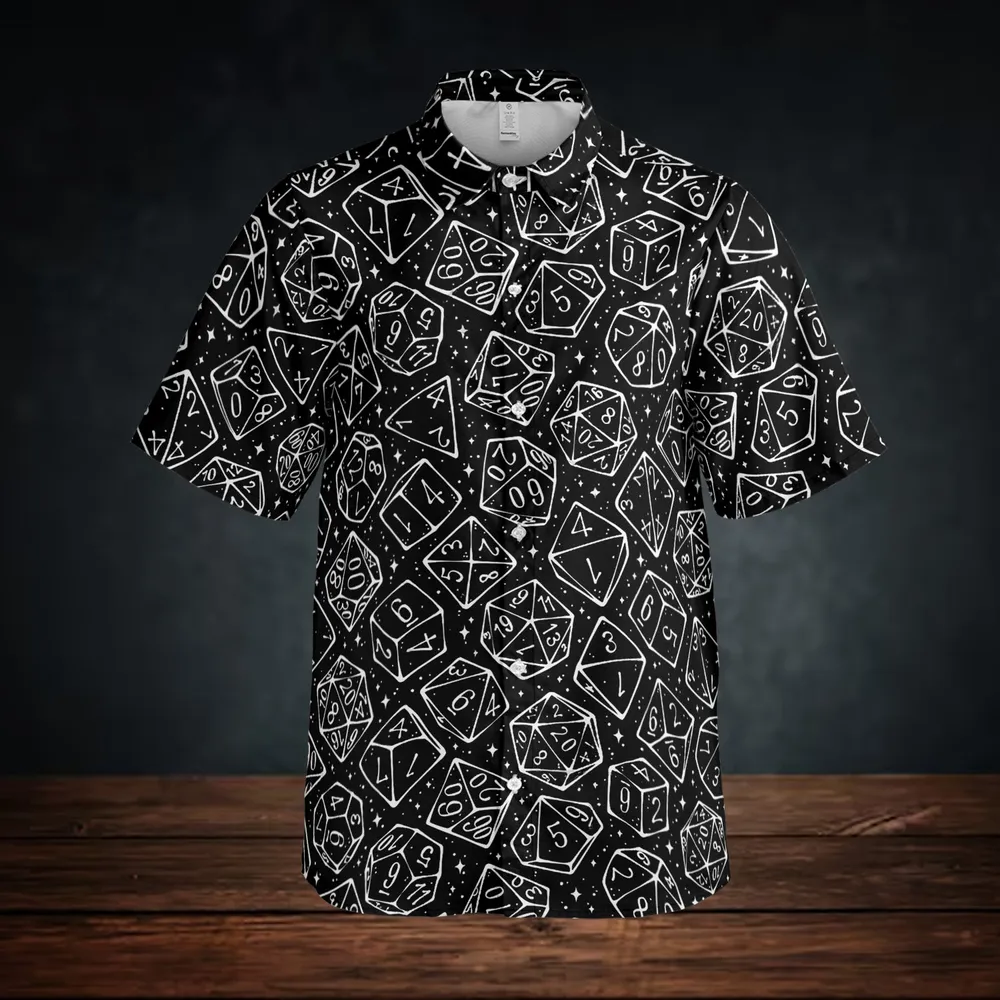 Magic Dice – Monochrome Edition Button Down Shirt - 2
