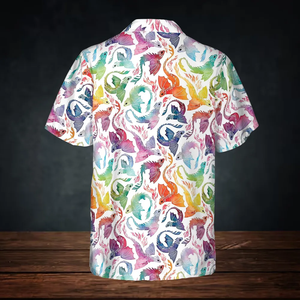 Dragon fire rainbow Button Down Shirt - 4