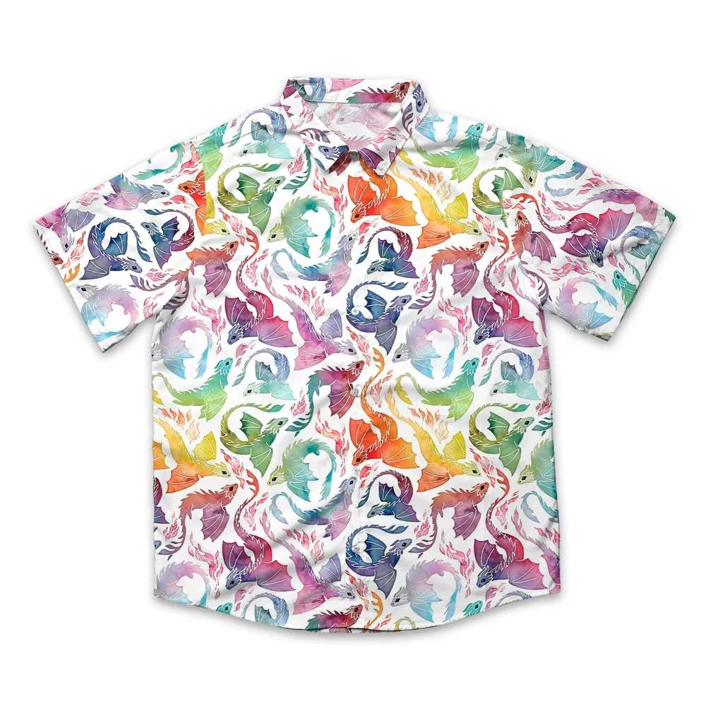 Dragon fire rainbow Button Down Shirt - 2
