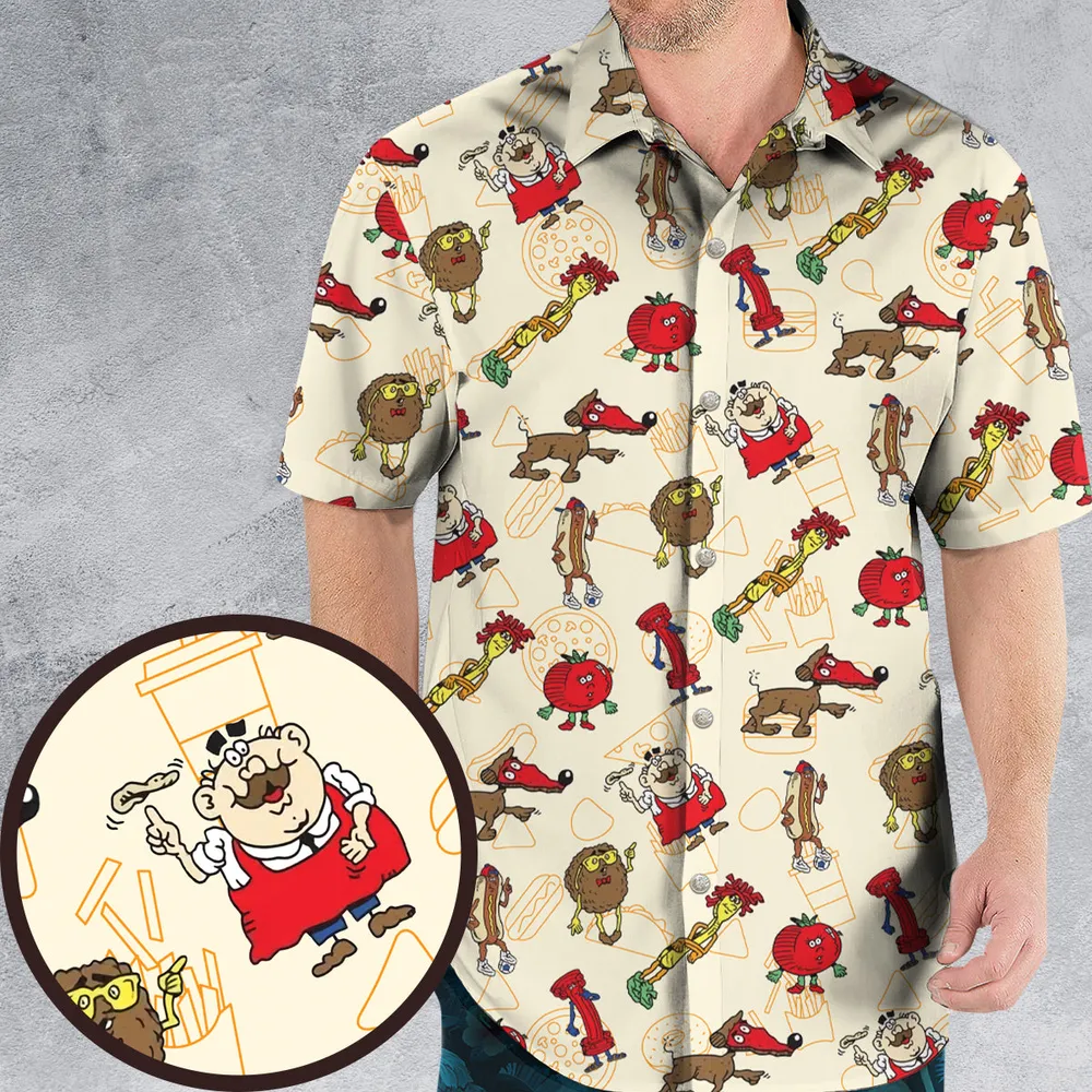 Munch Bunch Commercial papa gino's Characters Hawaiian Shirt - 1