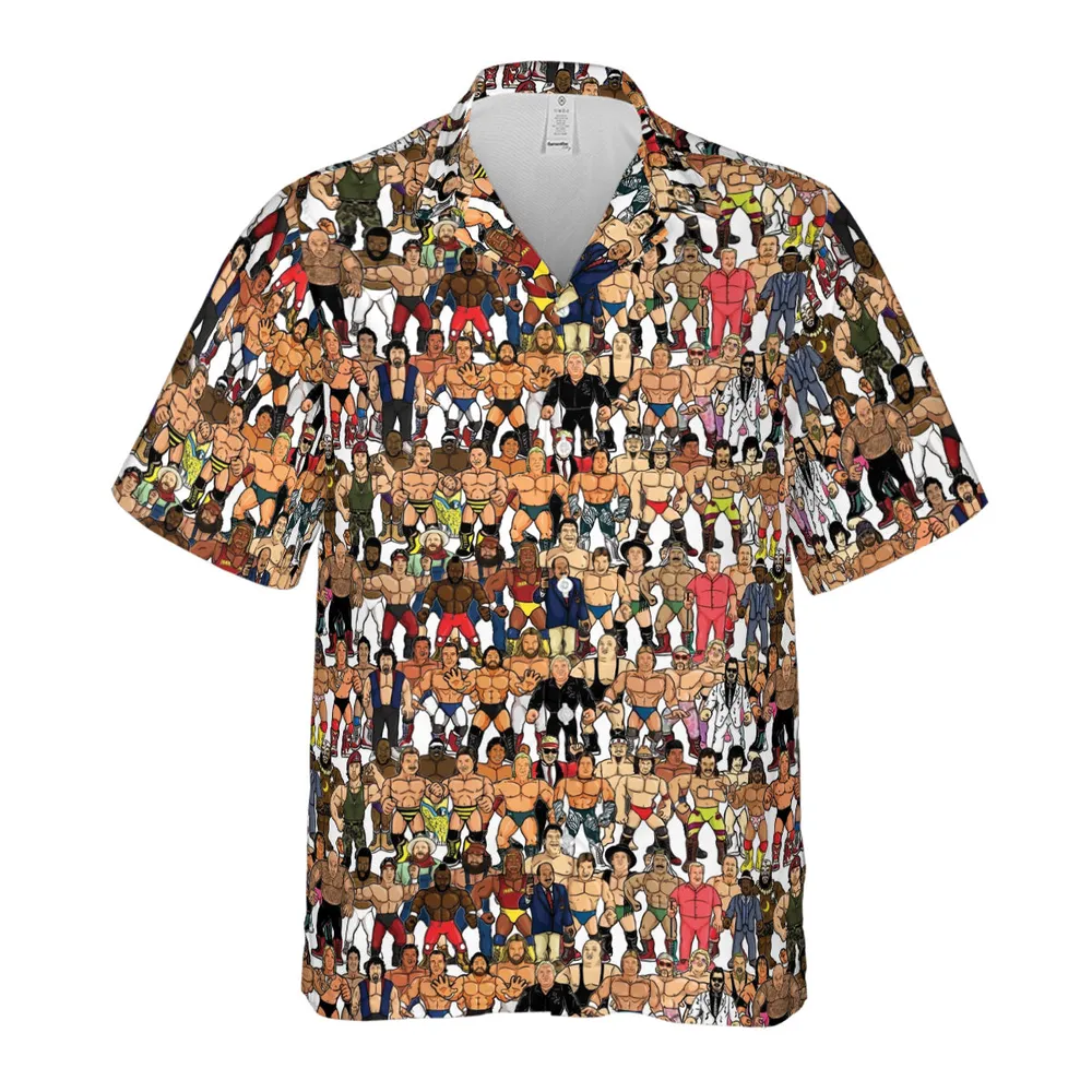 85-86 Wrestling Roster - Wrestling Hawaiian Shirt - 2