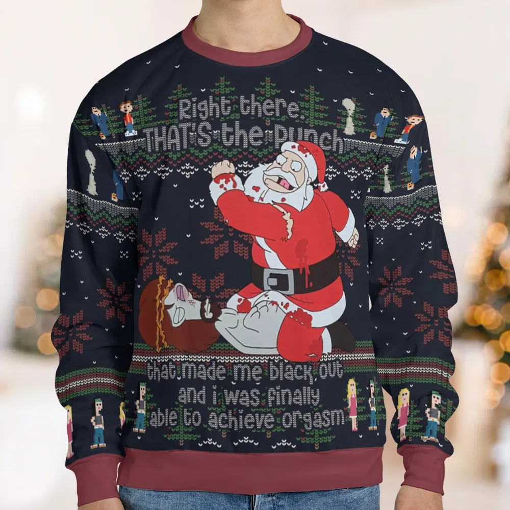 That's Punch American Dad Ugly Christmas Sweatshirt - 1