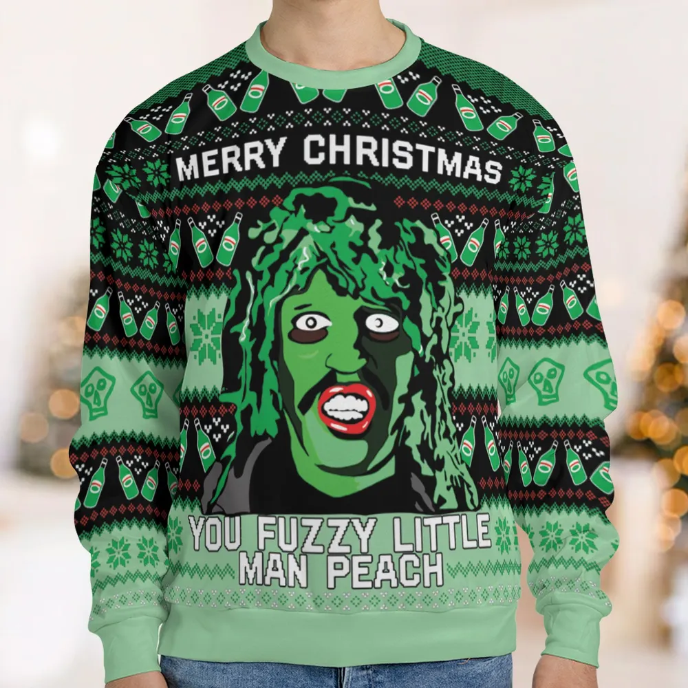 You Fuzzy Little Man Peach Ugly Christmas Sweatshirt - 1