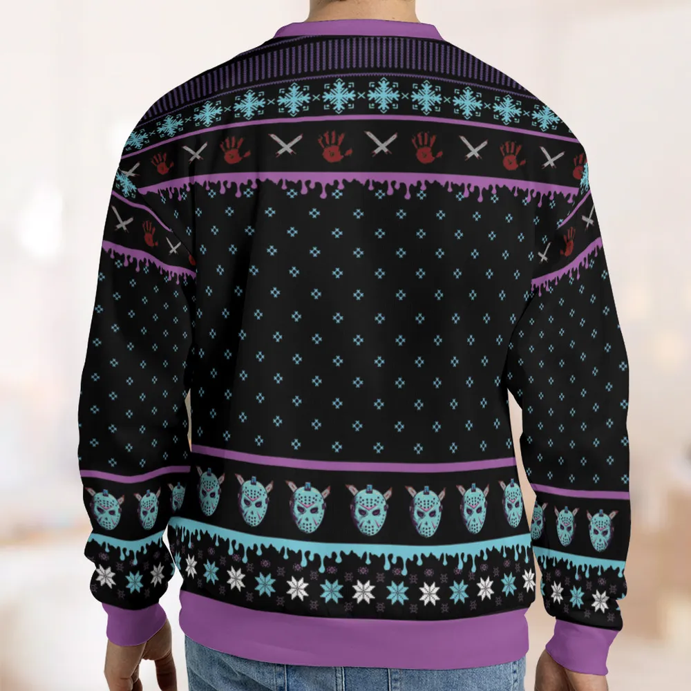Game Over Friday the 13th Ugly Christmas Sweatshirt - 2