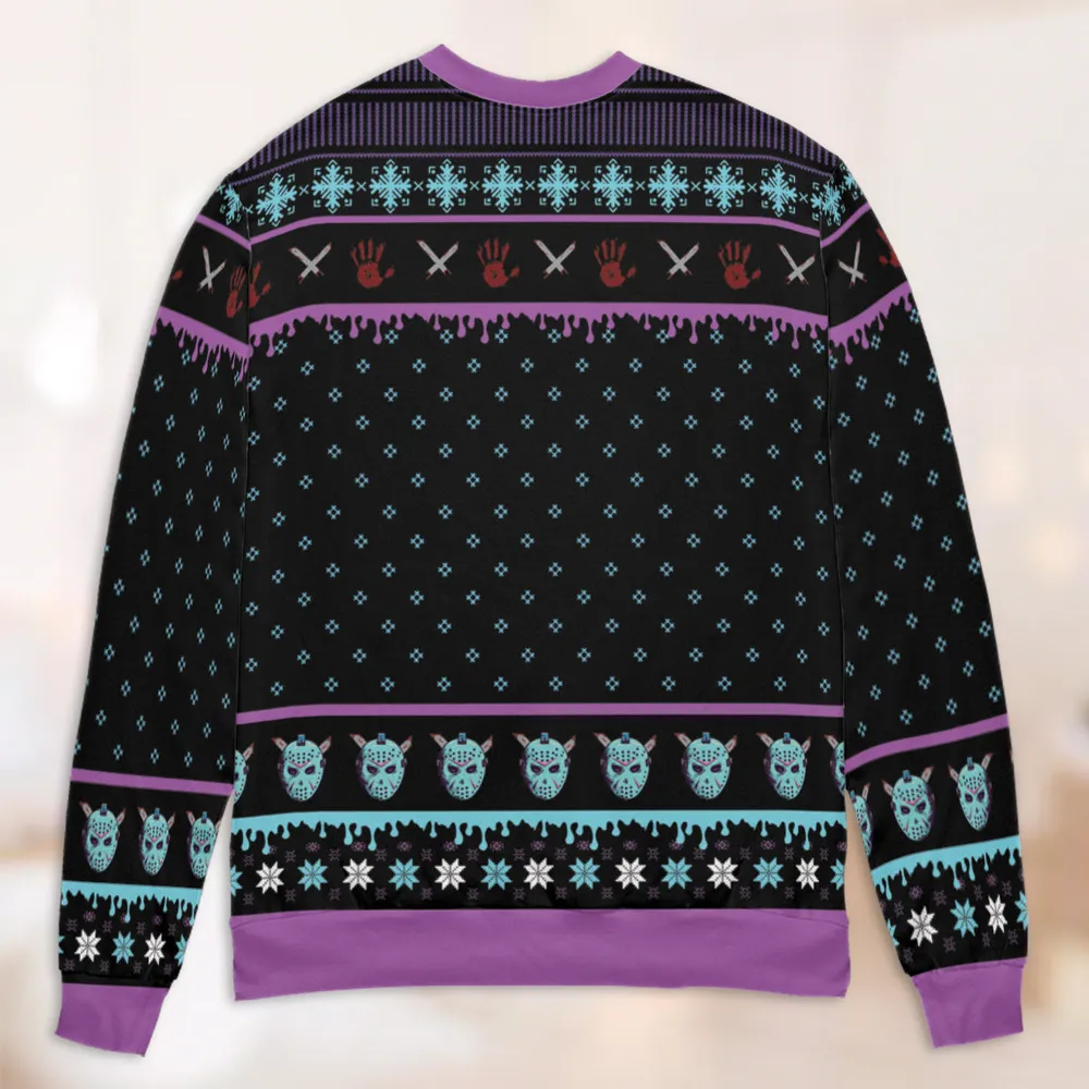 Game Over Friday the 13th Ugly Christmas Sweatshirt - 4