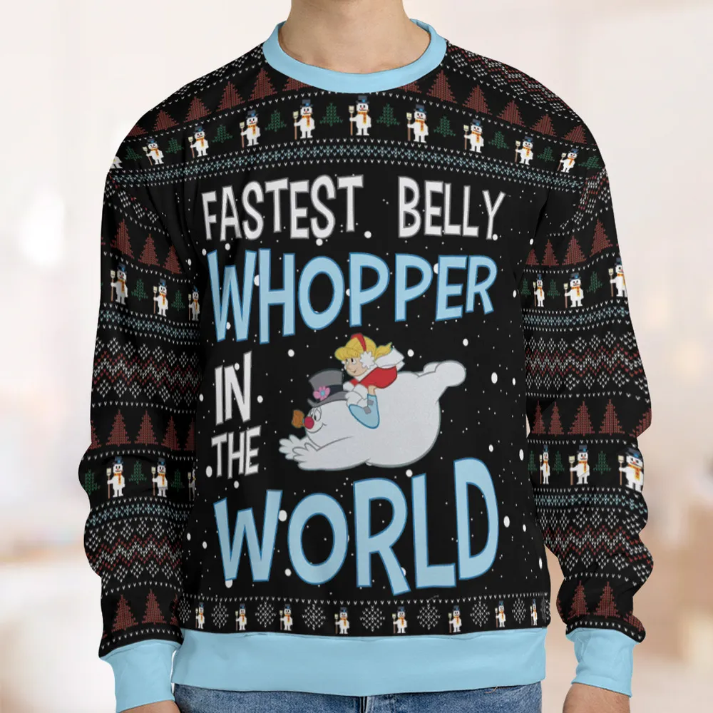 Fastest Belly Whopper Ugly Christmas Sweatshirt - 1