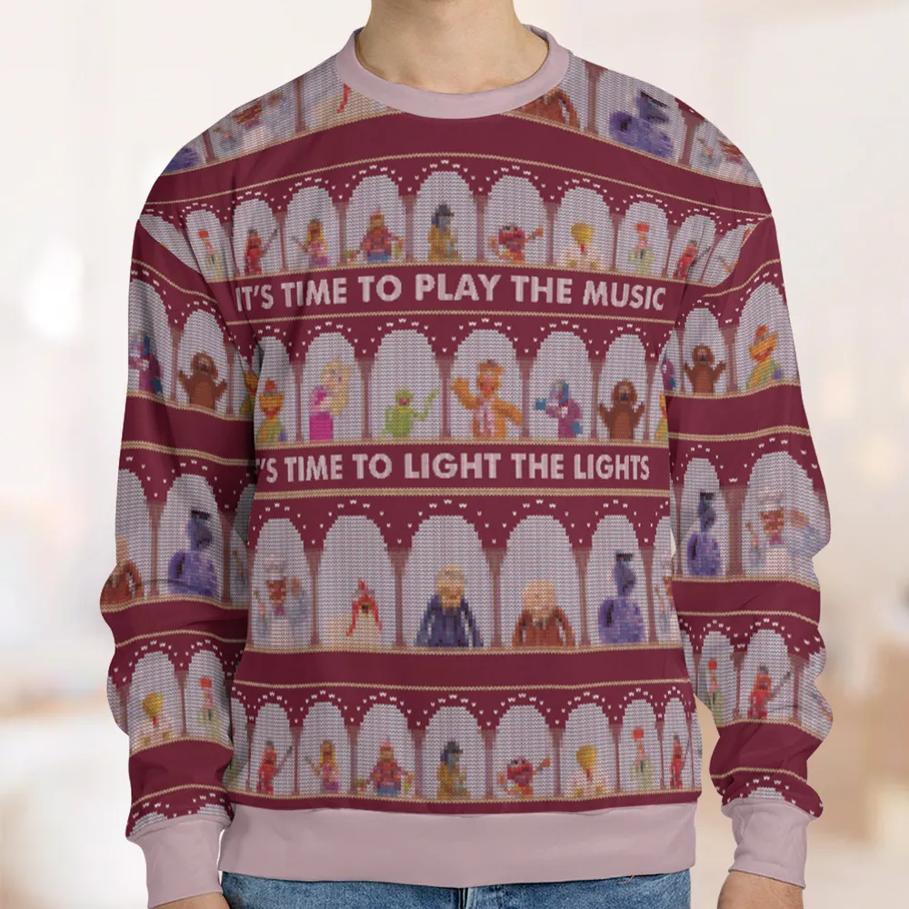 Time To Play Music Ugly Christmas Sweatshirt - 1