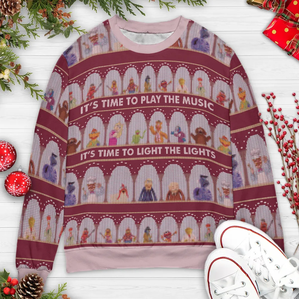 Time To Play Music Ugly Christmas Sweatshirt - 3