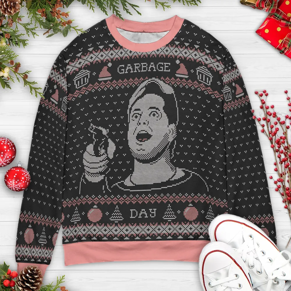 Garbage Day Silent Night Deadly Night Ugly Christmas Sweatshirt - 3