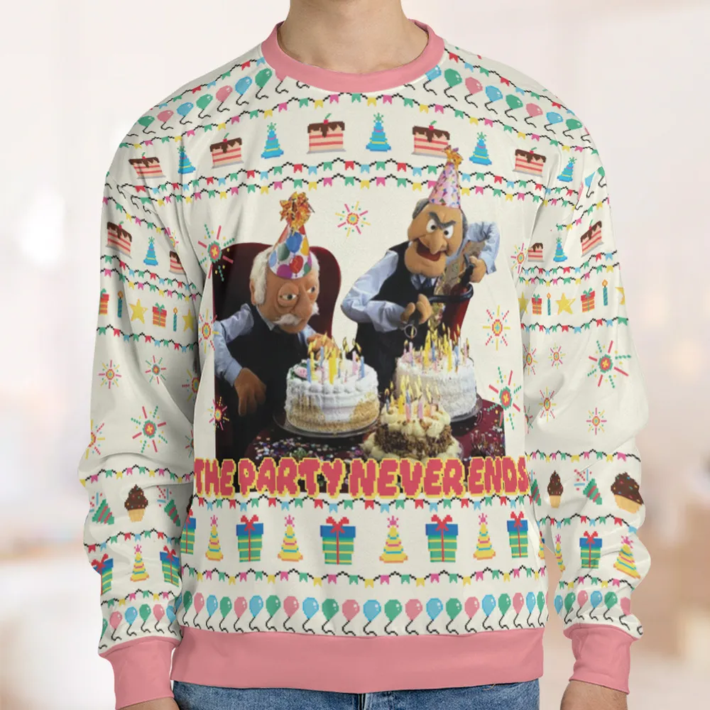 The Party Never Ends Ugly Christmas Sweatshirt - 1