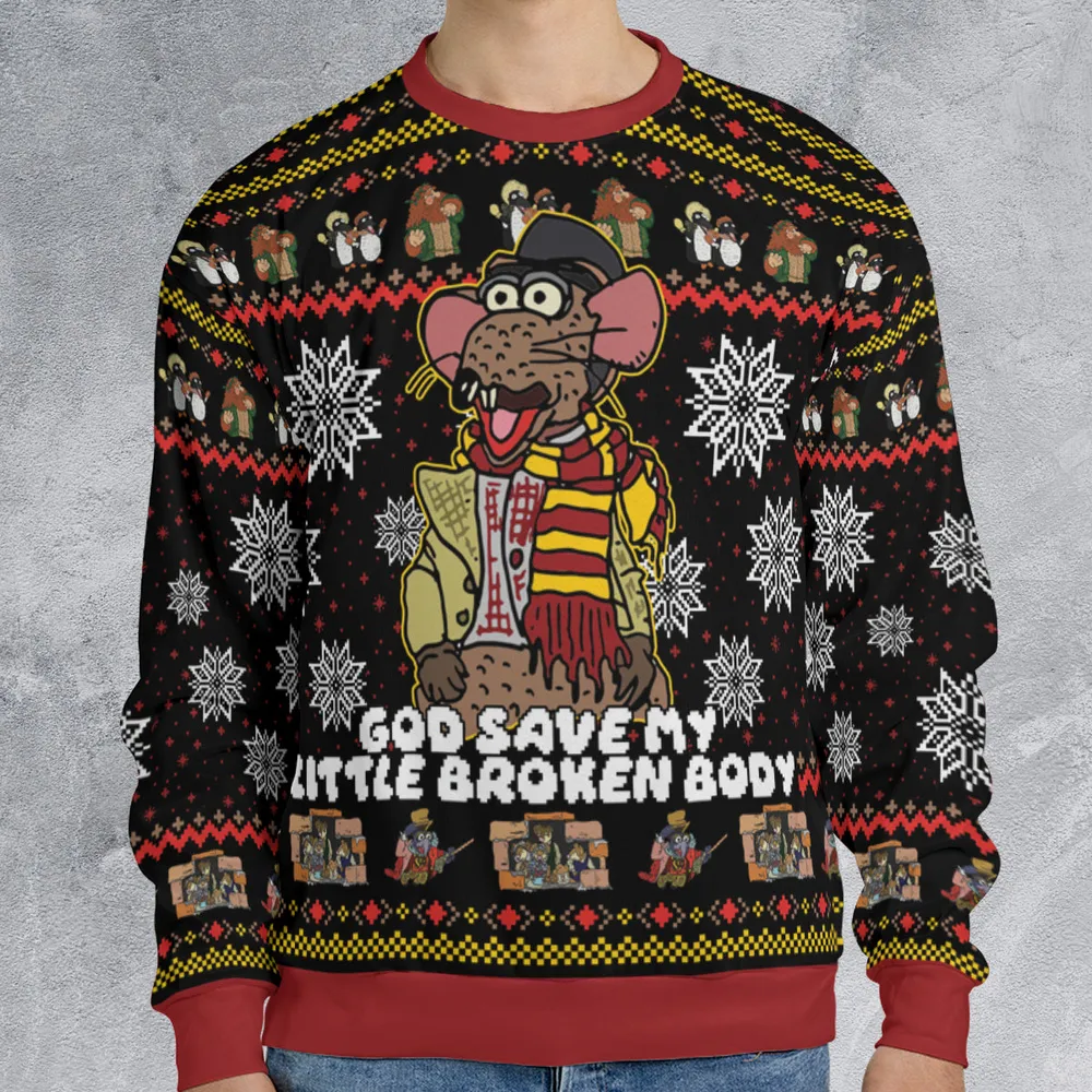 God Save My Little Broken Body The Muppet Christmas Carol Ugly Christmas Sweatshirt - 1