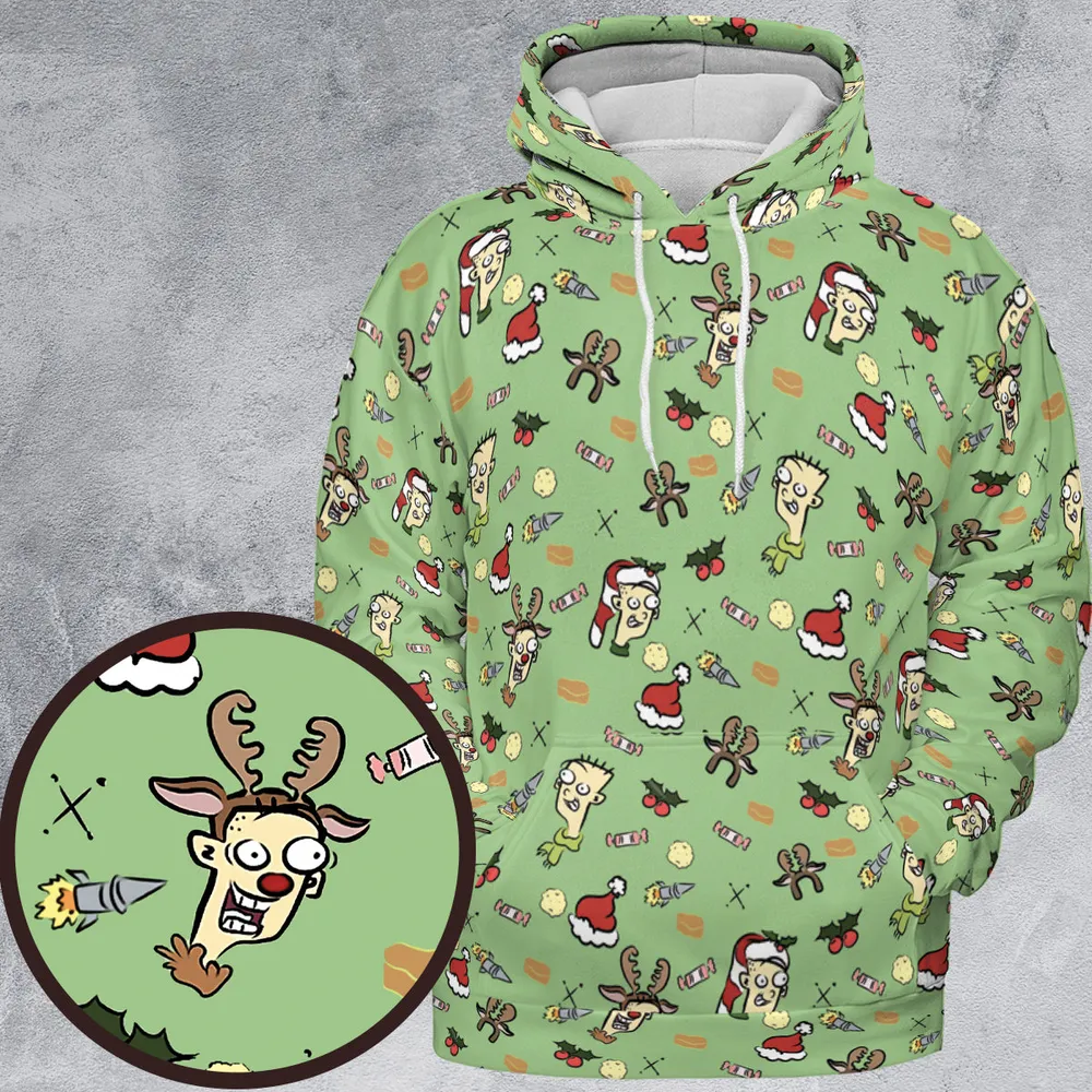 Holiday Laughs Ed, Edd n Eddy All-over Print Hoodie - 3