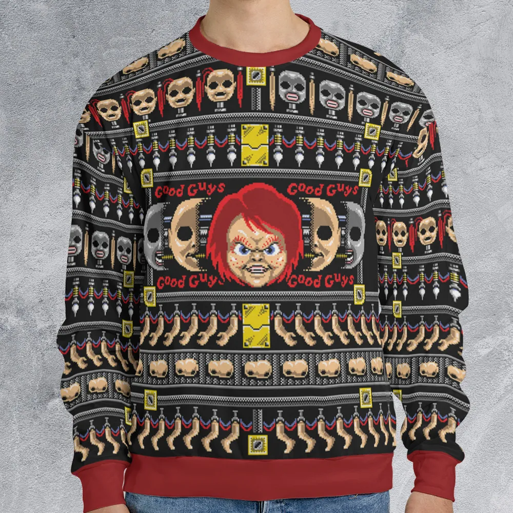 Horror Holiday Child's Play Ugly Christmas Sweatshirt - 3