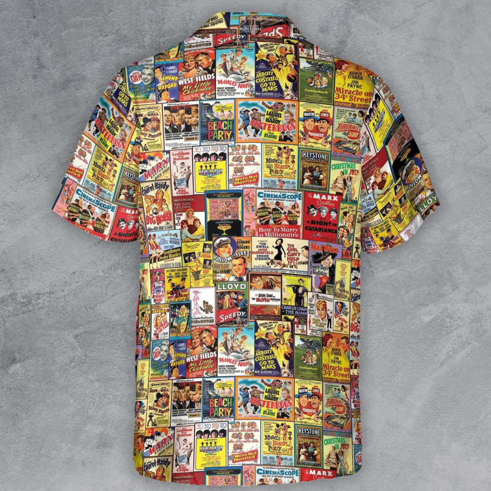 Vintage Comedy Film Posters Button Down Shirt - 4
