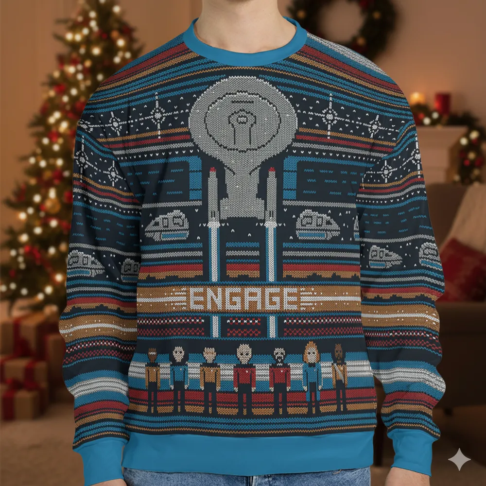 Engaging Holidays Star Trek Ugly Christmas Sweatshirt - 1