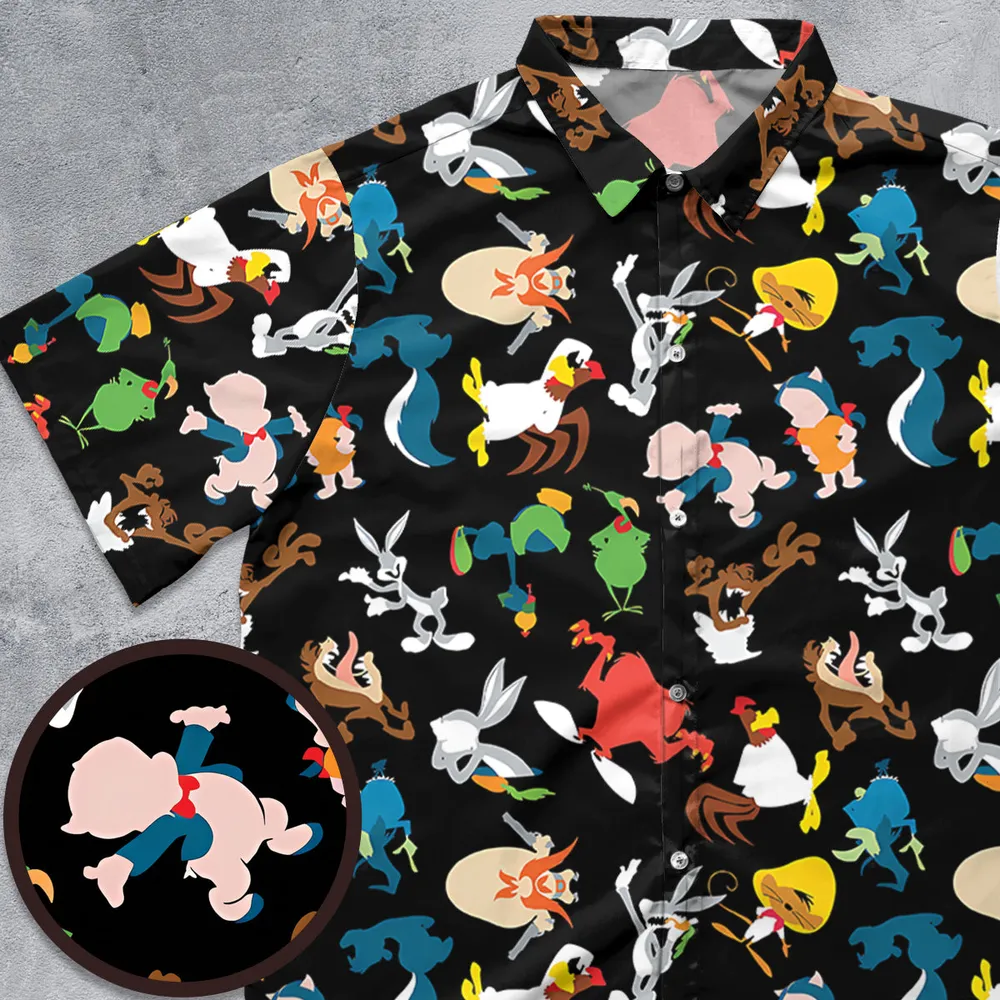 Looney Tunes Identity Pattern Button Down Shirt - 2
