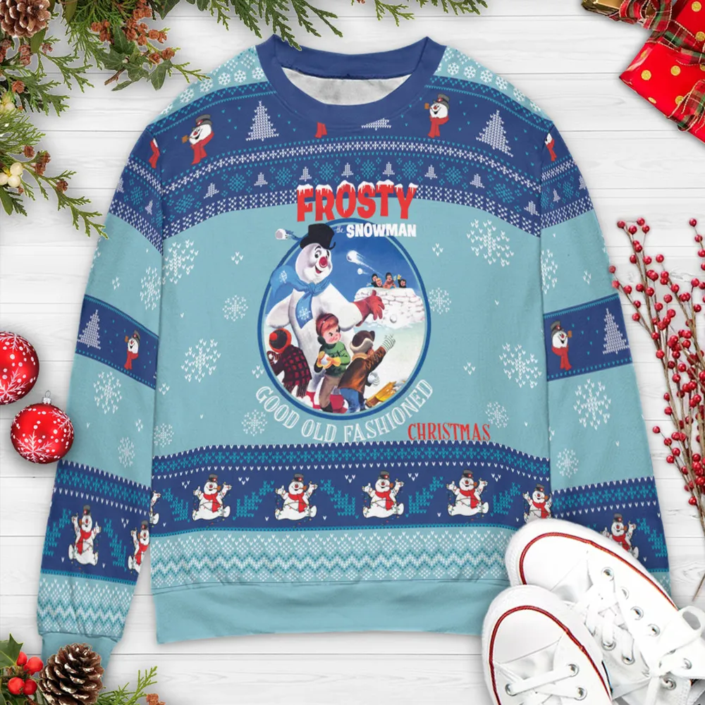 Frosty Snowman Ugly Christmas Sweatshirt - 3