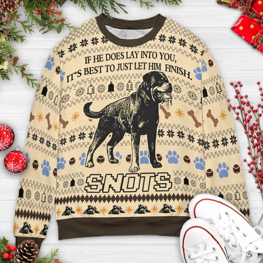 Snots Misissippi Leg Hound Ugly Christmas Sweatshirt - 3