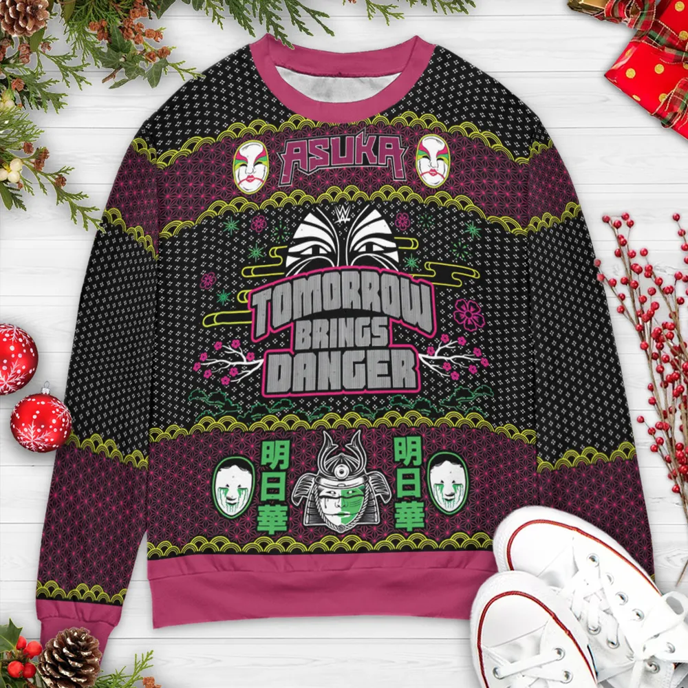 Asuka Tomorrow Brings Danger Ugly Christmas Sweatshirt - 2