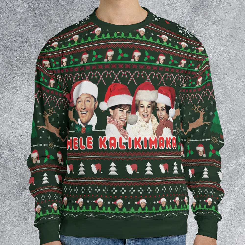 Mele Kalikimak Bing Crosby Ugly Christmas Sweatshirt - 1