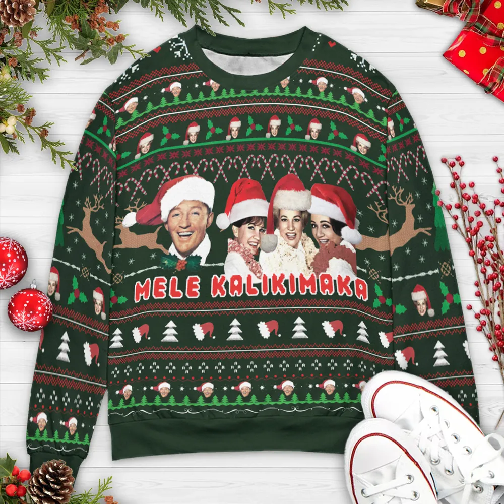 Mele Kalikimak Bing Crosby Ugly Christmas Sweatshirt - 3