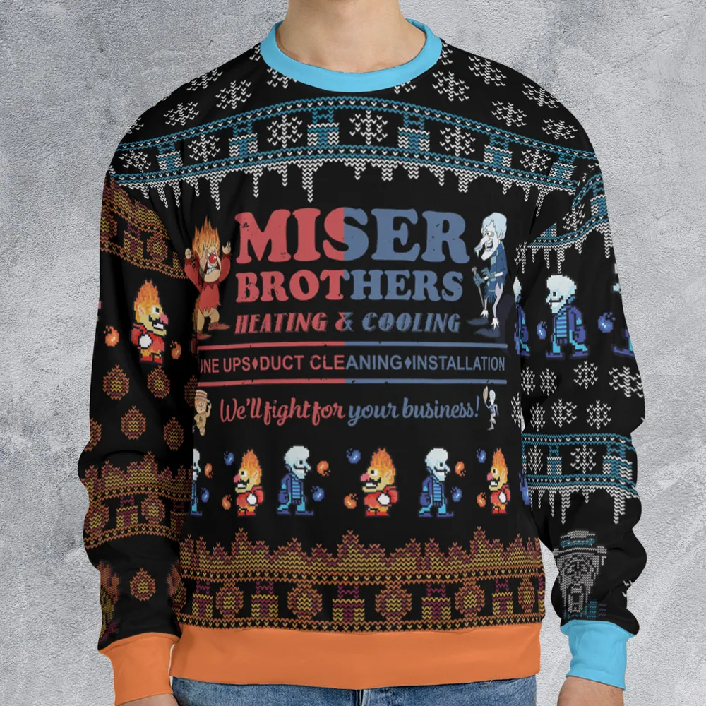 Miser Brothers Ugly Christmas Sweatshirt - 1