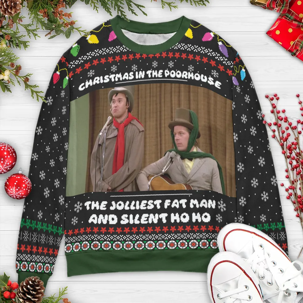 The Jolliest Fat Man and Silent Ho Ho Ugly Christmas Sweatshirt - 3