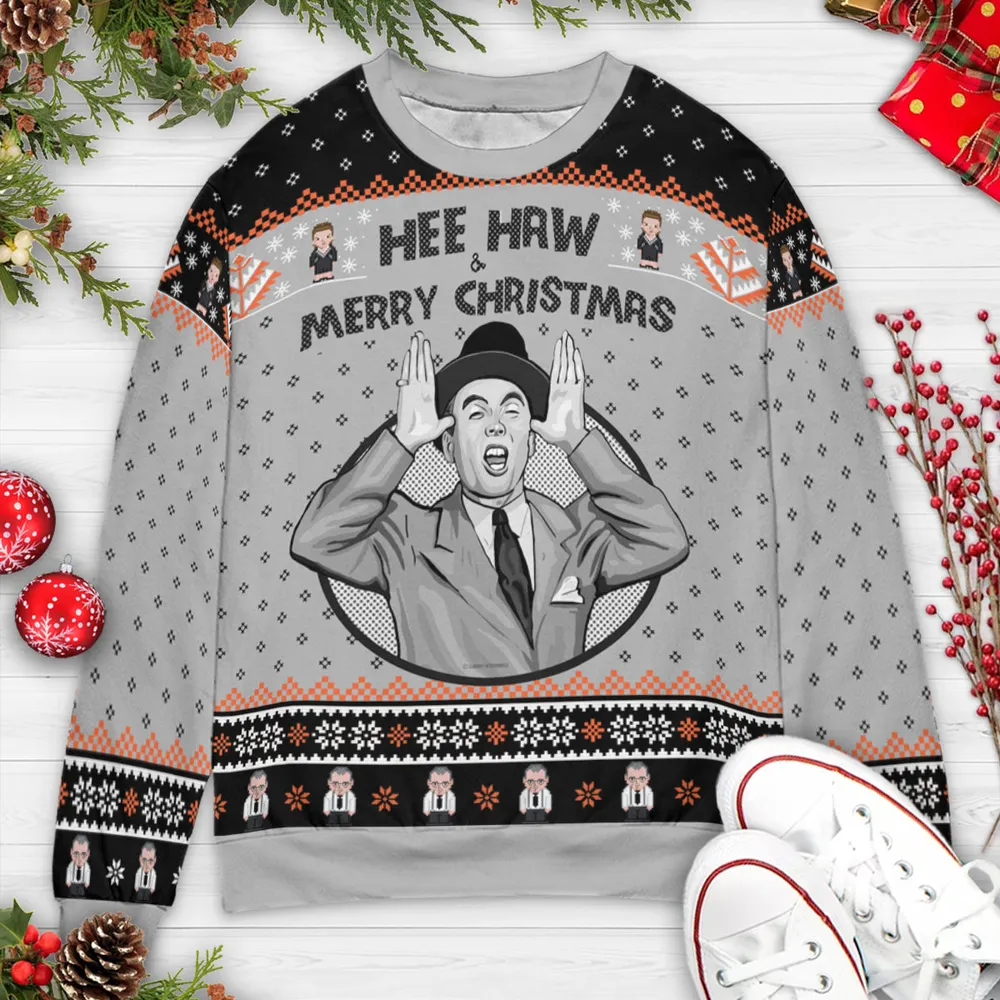 Hee Haw and Merry Christmas Ugly Christmas Sweatshirt - 3