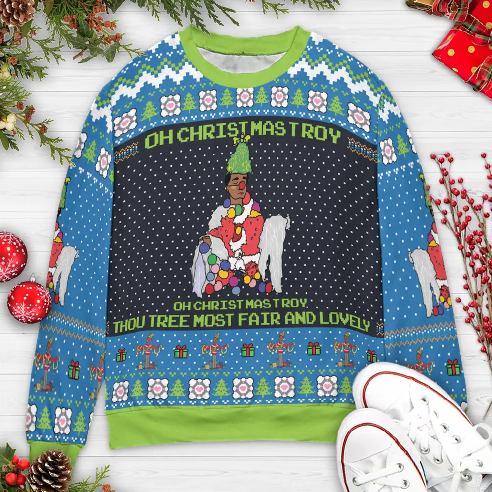 Oh Troy Christmas Ugly Christmas Sweatshirt - 3