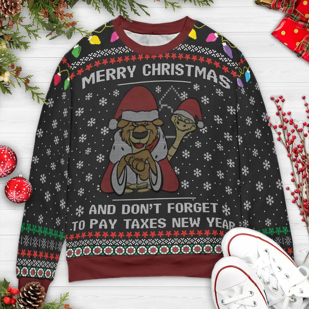Pay Taxes Robin Hood Ugly Christmas Sweatshirt - 3