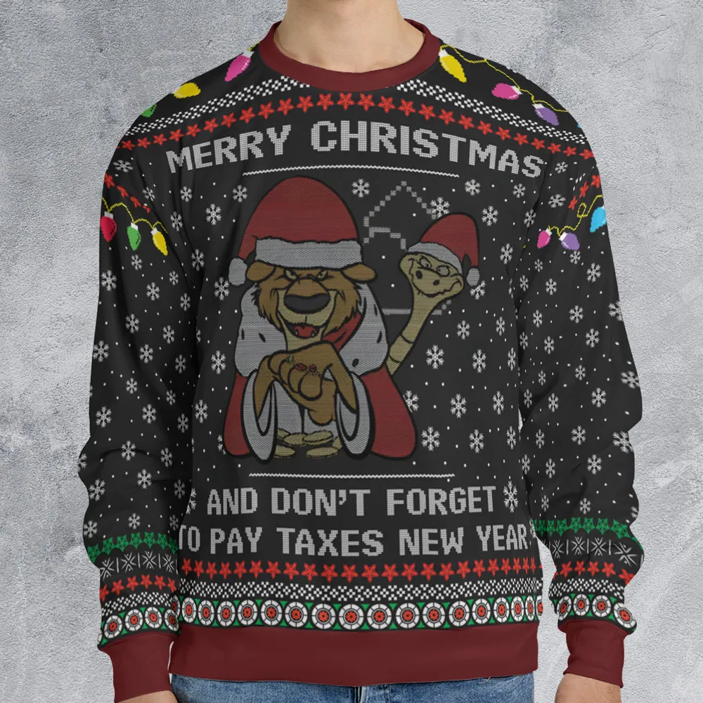 Pay Taxes Robin Hood Ugly Christmas Sweatshirt - 1