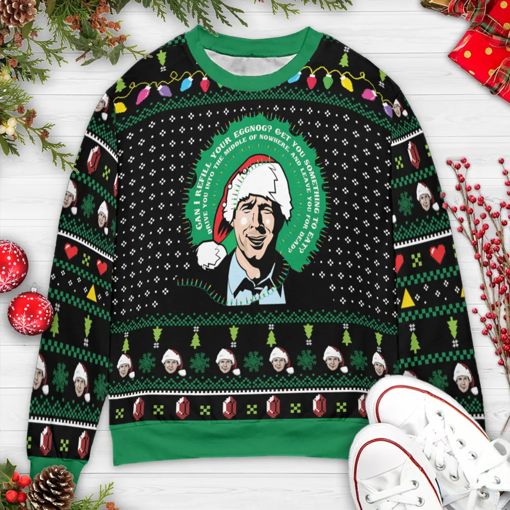Can I Refill Your Eggnog? Ugly Christmas Sweatshirt - 2