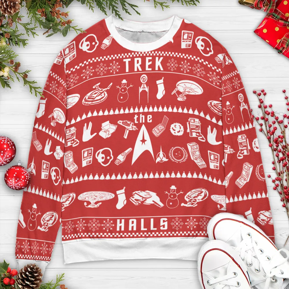 Trek The Halls Star Trek Ugly Christmas Sweatshirt - 2
