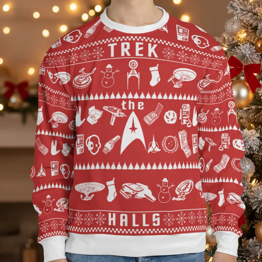 Trek The Halls Star Trek Ugly Christmas Sweatshirt - 1