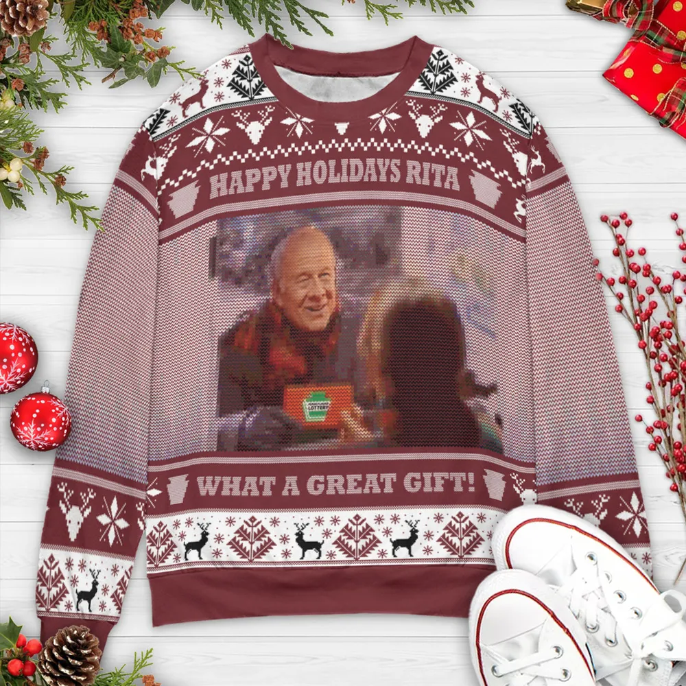 Happy Holidays Rita Ugly Christmas Sweatshirt - 3
